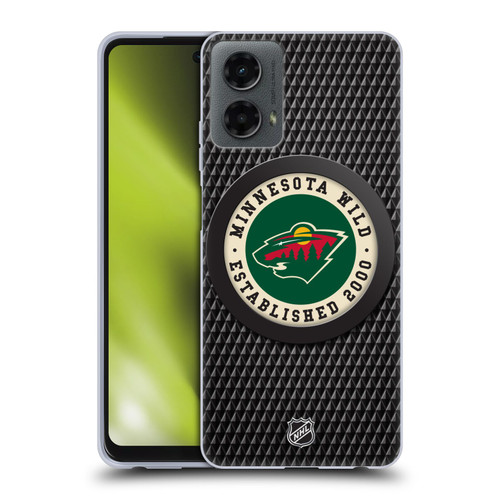 NHL Minnesota Wild Puck Texture Soft Gel Case for Motorola Moto G (2024)
