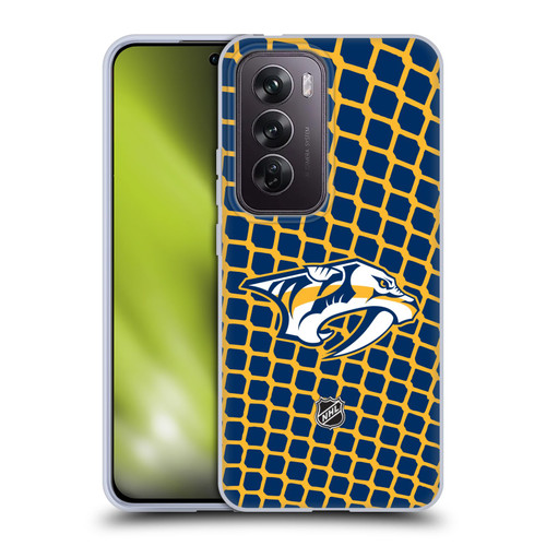 NHL Nashville Predators Net Pattern Soft Gel Case for OPPO Reno12 Pro 5G