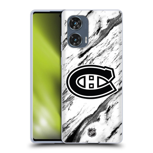 NHL Montreal Canadiens Marble Soft Gel Case for Motorola Edge 50 Fusion