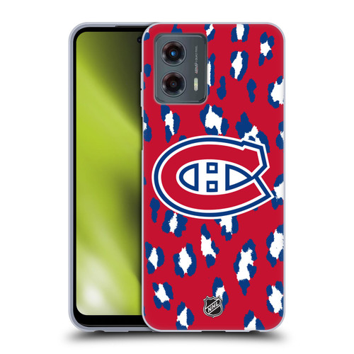 NHL Montreal Canadiens Leopard Pattern Soft Gel Case for Motorola Moto G (2023)
