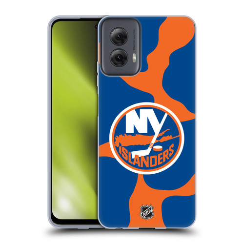 NHL New York Islanders Cow Pattern Soft Gel Case for Motorola Moto G Power (2024)