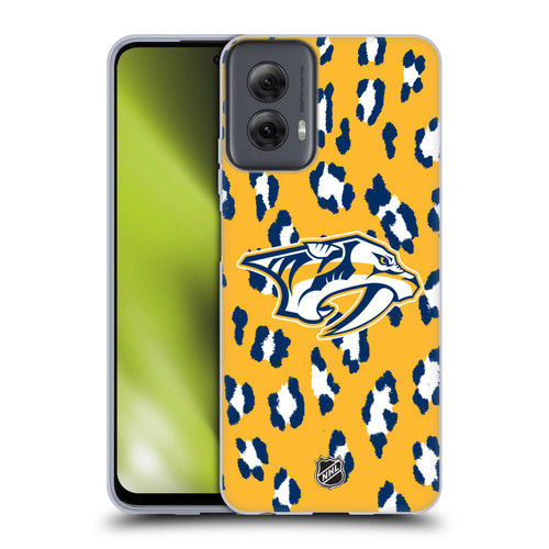 NHL Nashville Predators Leopard Pattern Soft Gel Case for Motorola Moto G Power (2024)