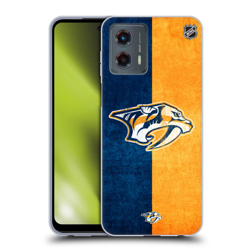 NHL Nashville Predators Half Distressed Soft Gel Case for Motorola Moto G (2023)