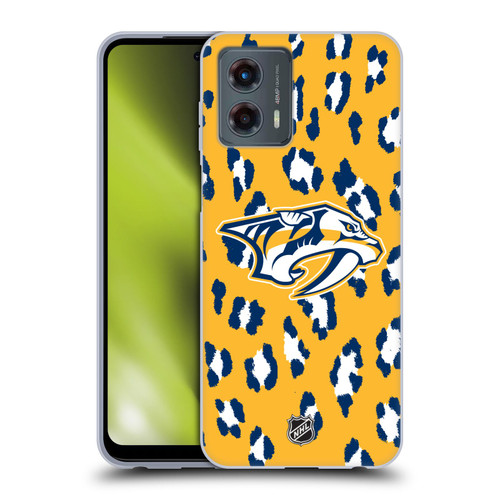 NHL Nashville Predators Leopard Pattern Soft Gel Case for Motorola Moto G (2023)