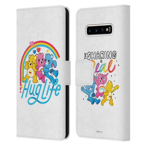 Care Bears Graphics Group Hug Life Leather Book Wallet Case Cover For Samsung Galaxy S10+ / S10 Plus