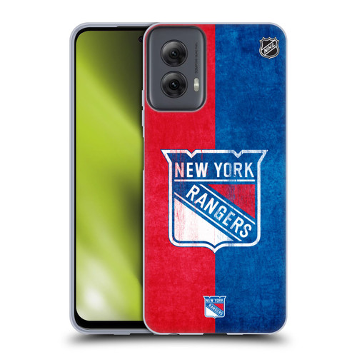 NHL New York Rangers Half Distressed Soft Gel Case for Motorola Moto G Power (2024)