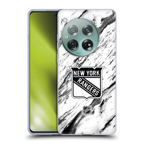 NHL New York Rangers Marble Soft Gel Case for OnePlus 12