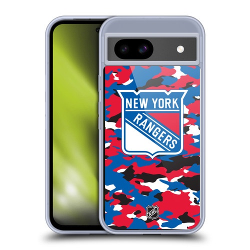 NHL New York Rangers Camouflage Soft Gel Case for Google Pixel 8a
