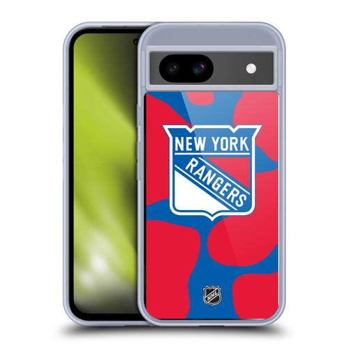 NHL New York Rangers Cow Pattern Soft Gel Case for Google Pixel 8a