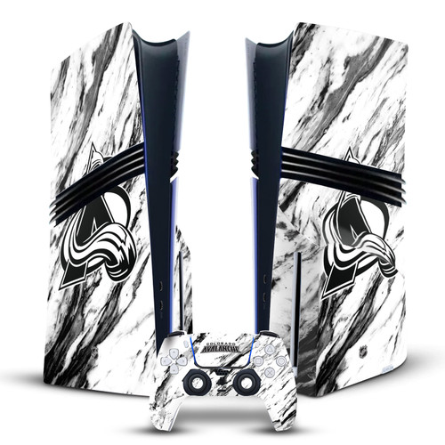 NHL Colorado Avalanche Marble Vinyl Sticker Skin Decal Cover for Sony PS5 Pro Disc Edition Bundle