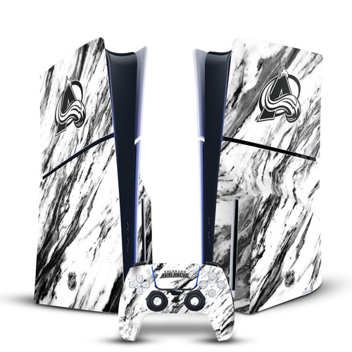 NHL Colorado Avalanche Marble Vinyl Sticker Skin Decal Cover for Sony PS5 Slim Disc Edition Bundle