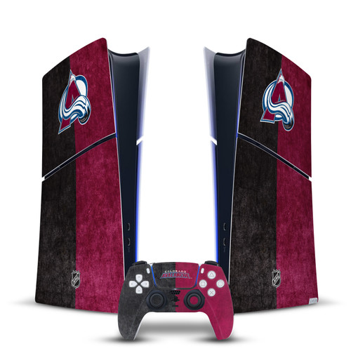 NHL Colorado Avalanche Half Distressed Vinyl Sticker Skin Decal Cover for Sony PS5 Slim Digital Edition Bundle
