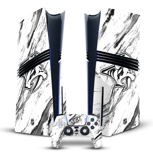 NHL Nashville Predators Marble Vinyl Sticker Skin Decal Cover for Sony PS5 Pro Disc Edition Bundle