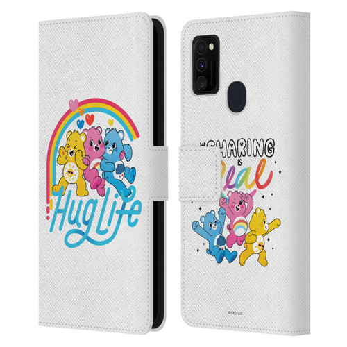 Care Bears Graphics Group Hug Life Leather Book Wallet Case Cover For Samsung Galaxy M30s (2019)/M21 (2020)