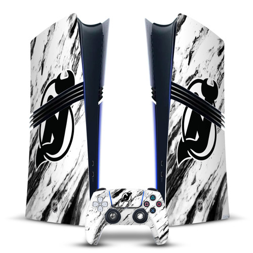 NHL New Jersey Devils Marble Vinyl Sticker Skin Decal Cover for Sony PS5 Pro Digital Edition Bundle
