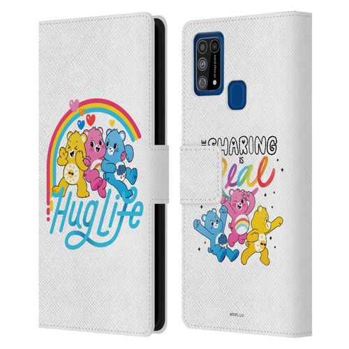 Care Bears Graphics Group Hug Life Leather Book Wallet Case Cover For Samsung Galaxy M31 (2020)