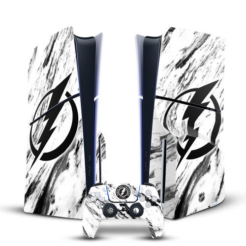 NHL Tampa Bay Lightning Marble Vinyl Sticker Skin Decal Cover for Sony PS5 Slim Disc Edition Bundle