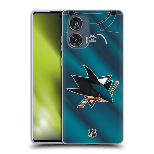 NHL San Jose Sharks Jersey Soft Gel Case for Motorola Edge 50 Fusion