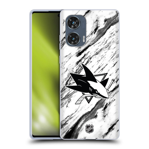 NHL San Jose Sharks Marble Soft Gel Case for Motorola Edge 50 Fusion