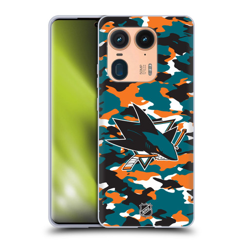 NHL San Jose Sharks Camouflage Soft Gel Case for Motorola Edge 50 Ultra/X50 Ultra