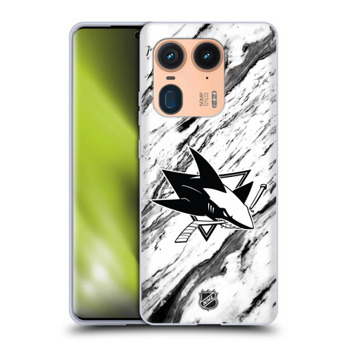 NHL San Jose Sharks Marble Soft Gel Case for Motorola Edge 50 Ultra/X50 Ultra