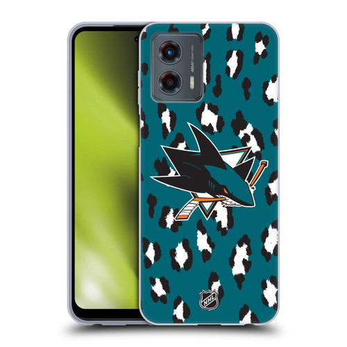 NHL San Jose Sharks Leopard Pattern Soft Gel Case for Motorola Moto G (2023)