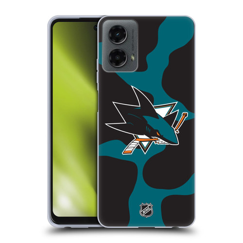 NHL San Jose Sharks Cow Pattern Soft Gel Case for Motorola Moto G (2024)