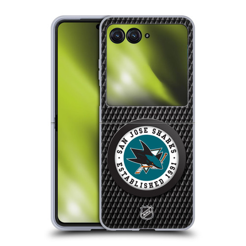NHL San Jose Sharks Puck Texture Soft Gel Case for Motorola Razr 40 Ultra / Razr+ 2023