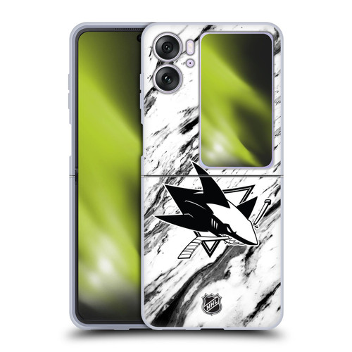 NHL San Jose Sharks Marble Soft Gel Case for OPPO Find N2 Flip