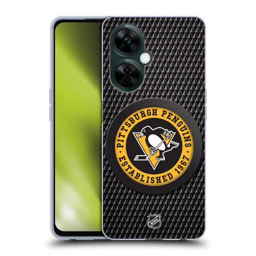 NHL Pittsburgh Penguins Puck Texture Soft Gel Case for OnePlus Nord N30