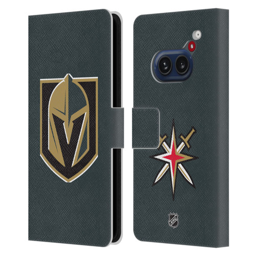 NHL Vegas Golden Knights Plain Leather Book Wallet Case Cover For Nothing Phone (2a)