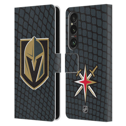 NHL Vegas Golden Knights Net Pattern Leather Book Wallet Case Cover For Sony Xperia 1 VI 5G