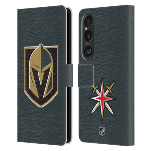 NHL Vegas Golden Knights Plain Leather Book Wallet Case Cover For Sony Xperia 1 VI 5G