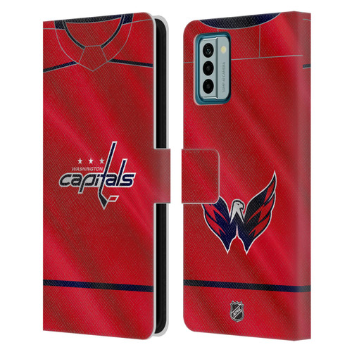 NHL Washington Capitals Jersey Leather Book Wallet Case Cover For Nokia G42