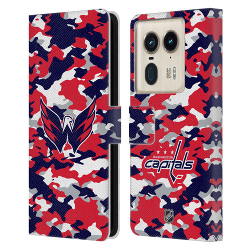 NHL Washington Capitals Camouflage Leather Book Wallet Case Cover For Motorola Edge 50 Ultra/X50 Ultra