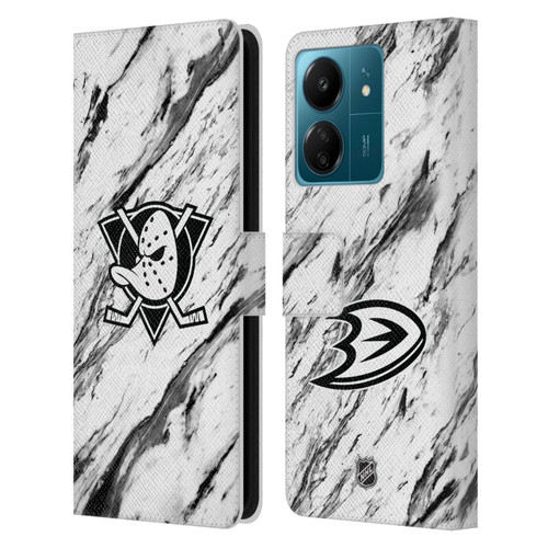 NHL Anaheim Ducks Marble Leather Book Wallet Case Cover For Xiaomi Redmi 13C 4G