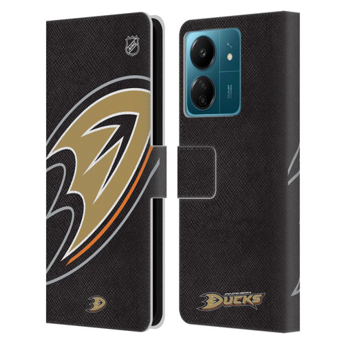 NHL Anaheim Ducks Oversized Leather Book Wallet Case Cover For Xiaomi Redmi 13C 4G