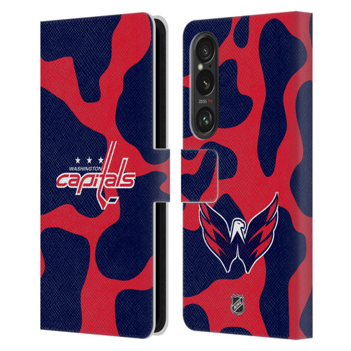 NHL Washington Capitals Cow Pattern Leather Book Wallet Case Cover For Sony Xperia 1 VI 5G