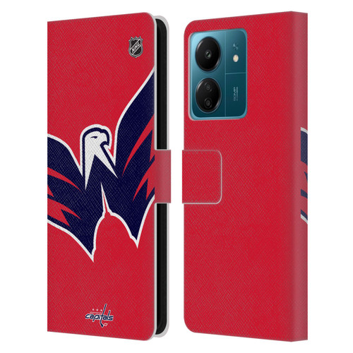 NHL Washington Capitals Oversized Leather Book Wallet Case Cover For Xiaomi Redmi 13C 4G