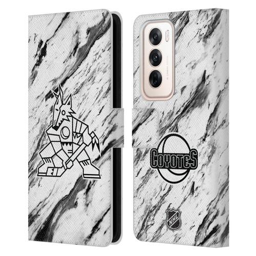 NHL Arizona Coyotes Marble Leather Book Wallet Case Cover For OPPO Reno12 5G