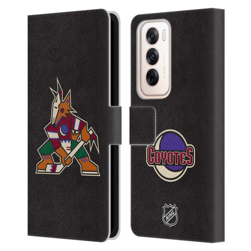 NHL Arizona Coyotes Plain Leather Book Wallet Case Cover For OPPO Reno12 5G