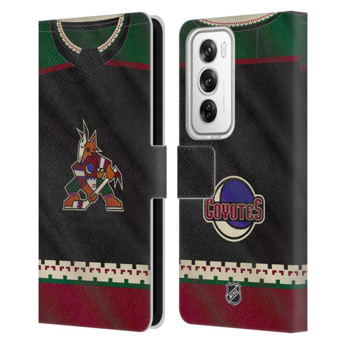 NHL Arizona Coyotes Jersey Leather Book Wallet Case Cover For OPPO Reno12 Pro 5G