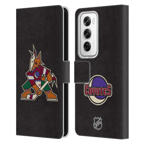 NHL Arizona Coyotes Plain Leather Book Wallet Case Cover For OPPO Reno12 Pro 5G