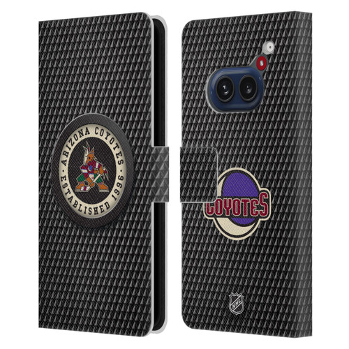NHL Arizona Coyotes Puck Texture Leather Book Wallet Case Cover For Nothing Phone (2a)