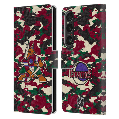 NHL Arizona Coyotes Camouflage Leather Book Wallet Case Cover For Sony Xperia 1 VI 5G
