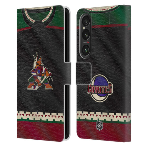 NHL Arizona Coyotes Jersey Leather Book Wallet Case Cover For Sony Xperia 1 VI 5G