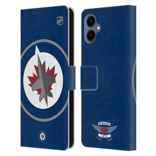 NHL Winnipeg Jets Oversized Leather Book Wallet Case Cover For Samsung Galaxy A06 4G