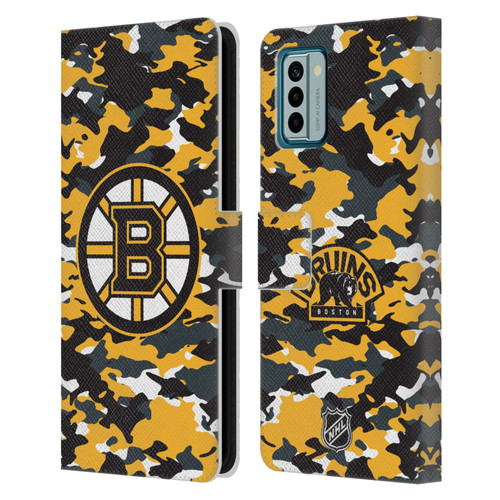 NHL Boston Bruins Camouflage Leather Book Wallet Case Cover For Nokia G42