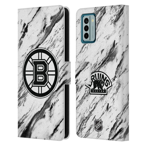 NHL Boston Bruins Marble Leather Book Wallet Case Cover For Nokia G42