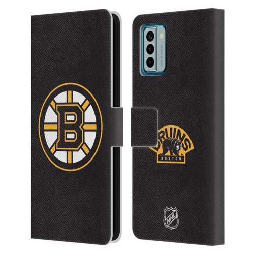 NHL Boston Bruins Plain Leather Book Wallet Case Cover For Nokia G42